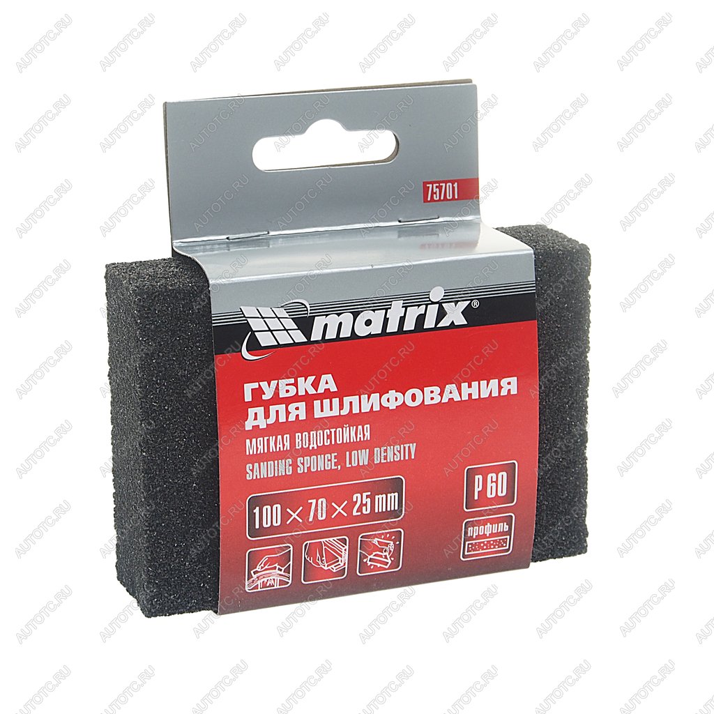 96 р. Губка абразивная Р60 мягкая MATRIX MATRIX 75701  с доставкой в г. Керчь