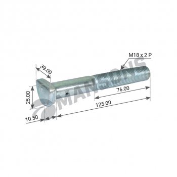102 р. Шпилька колеса BPW (M18x2.0x125) MANSONS MANSONS 790.179  с доставкой в г. Керчь. Увеличить фотографию 3