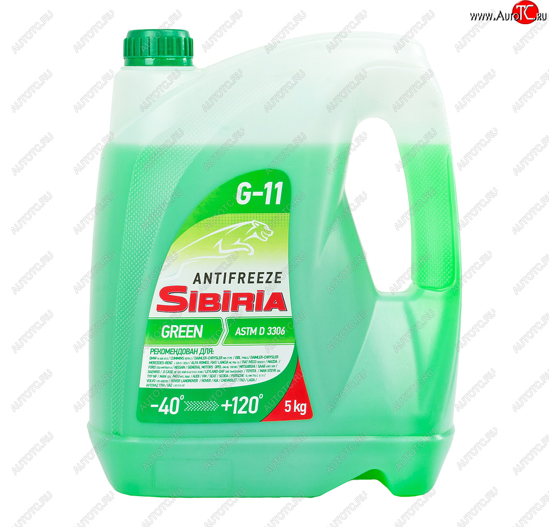 879 р. Антифриз зеленый -40C 5кг G11 SIBIRIA SIBIRIA 800216  с доставкой в г. Керчь