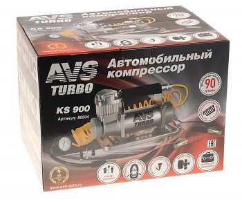 6 199 р. Компрессор автомобильный 90лмин. 10атм. 30А 12V на клеммы АКБ Turbo AVS AVS 80504  с доставкой в г. Керчь. Увеличить фотографию 4