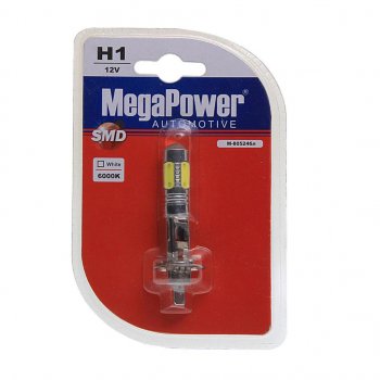 759 р. Лампа светодиодная 12V H1 P14.5s 6000K 5 светодиодов блистер (1шт.) MEGAPOWER MEGAPOWER-AUTOMOTIVE 80524бл  с доставкой в г. Керчь. Увеличить фотографию 1