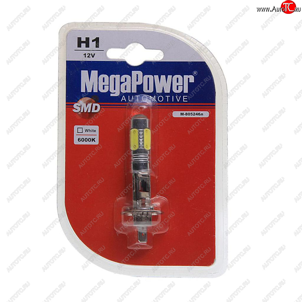 759 р. Лампа светодиодная 12V H1 P14.5s 6000K 5 светодиодов блистер (1шт.) MEGAPOWER MEGAPOWER-AUTOMOTIVE 80524бл  с доставкой в г. Керчь