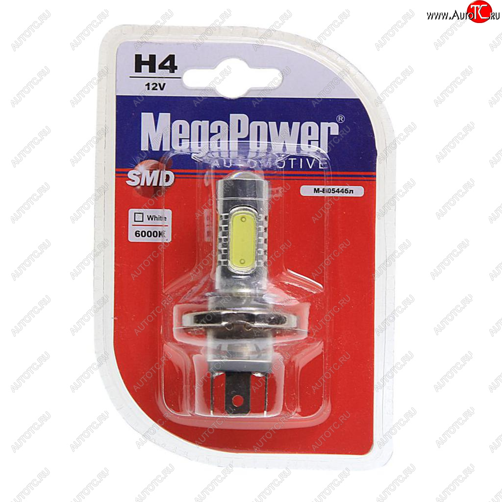 799 р. Лампа светодиодная 12V H4 P43t-38 6000K 5 светодиодов блистер (1шт.) MEGAPOWER MEGAPOWER-AUTOMOTIVE 80544бл  с доставкой в г. Керчь