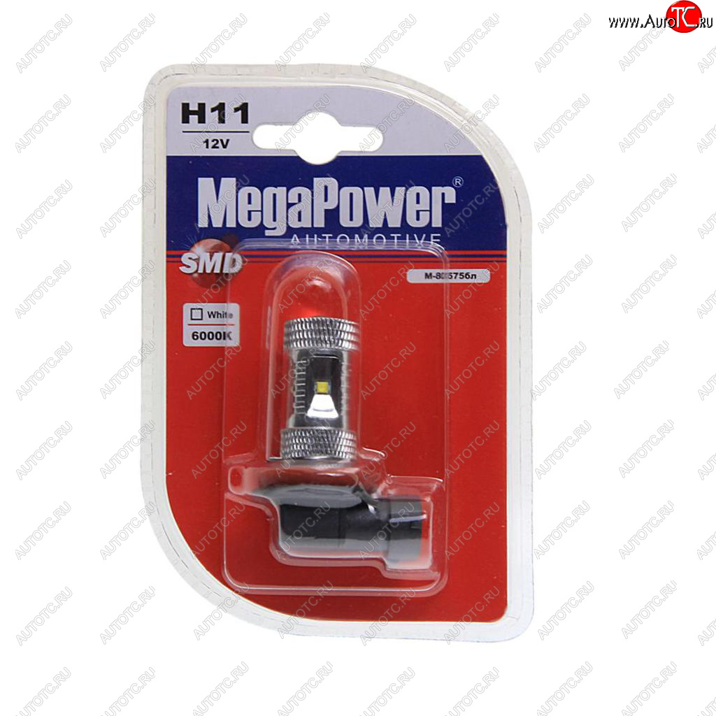 1 229 р. Лампа светодиодная 12V H11 PGJ19-2 6000K 5 светодиодов блистер (1шт.) MEGAPOWER MEGAPOWER-AUTOMOTIVE 80575бл  с доставкой в г. Керчь