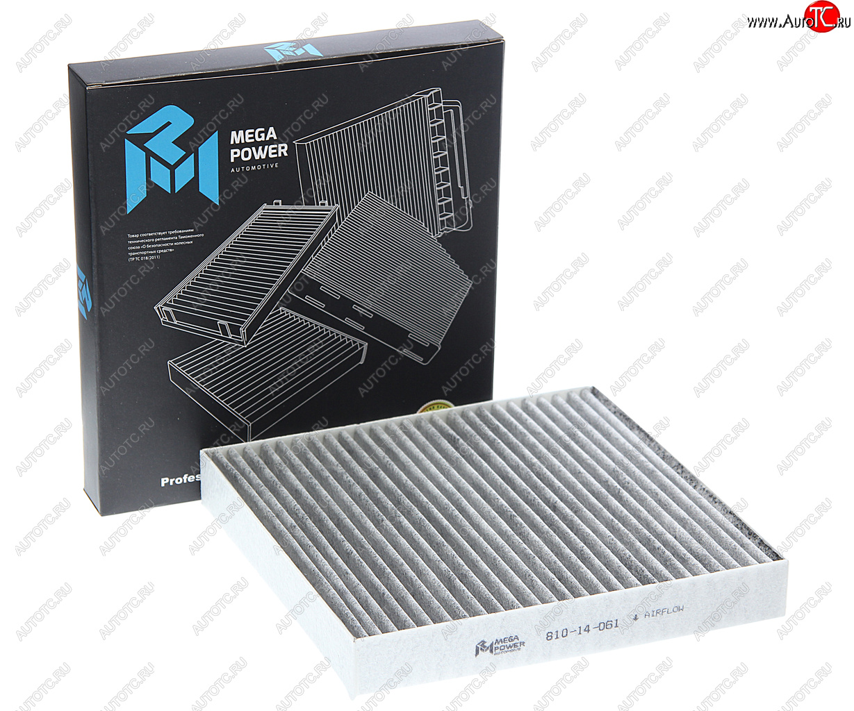 479 р. Фильтр воздушный салона MITSUBISHI Lancer 10 угольный MEGAPOWER MEGAPOWER 810-14-061  с доставкой в г. Керчь