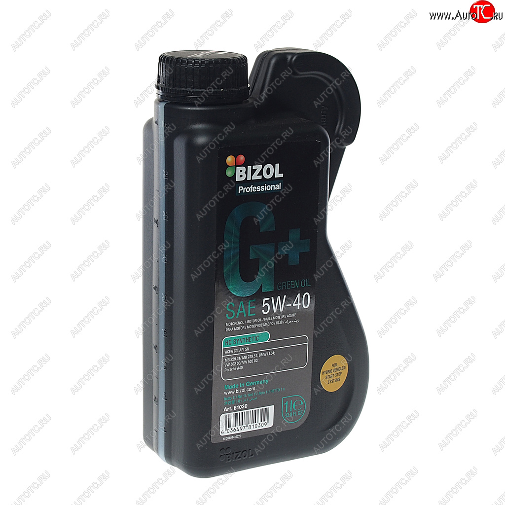 1 489 р. Масло моторное GREEN Oil+ 5W40 синт.1л BIZOL BIZOL 81030 BIZOL 81030  с доставкой в г. Керчь