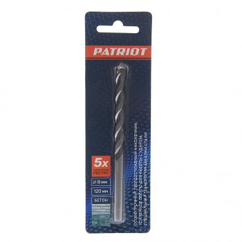 143 р. Сверло по бетону 8.0х120мм PATRIOT PATRIOT 815010054  с доставкой в г. Керчь. Увеличить фотографию 1