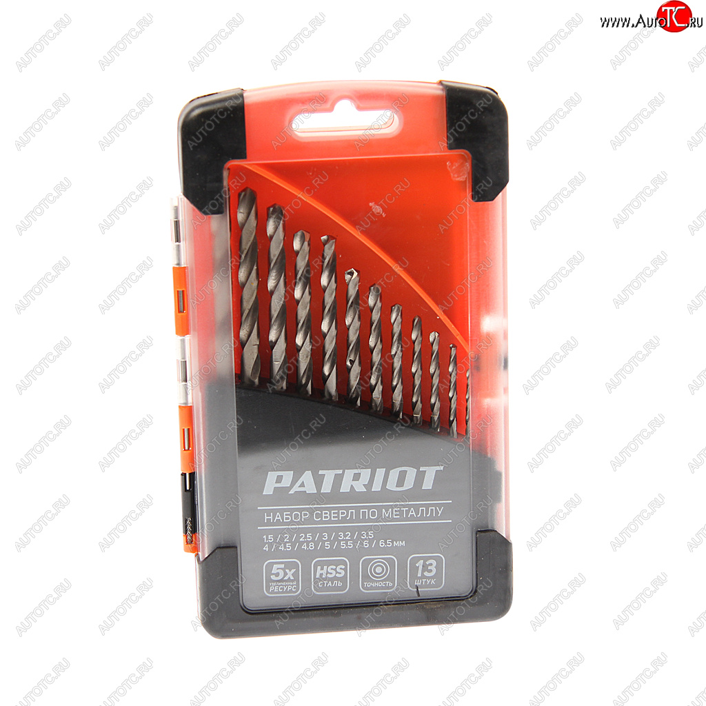 1 599 р. Набор сверл по металлу 1.5-6.5мм HSS (13шт.) PATRIOT PATRIOT 815010104  с доставкой в г. Керчь