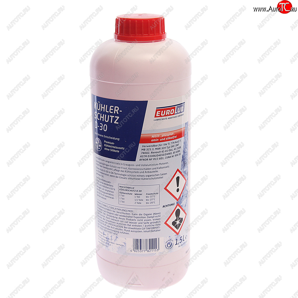 1 399 р. Антифриз красный Protection Fluid D-30 концентрат 1.5кг EUROLUB EUROLUB 821015  с доставкой в г. Керчь