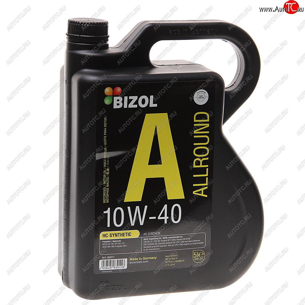 4 389 р. Масло моторное ALLROUND 10W40 псинт.5л BIZOL BIZOL 83011  с доставкой в г. Керчь