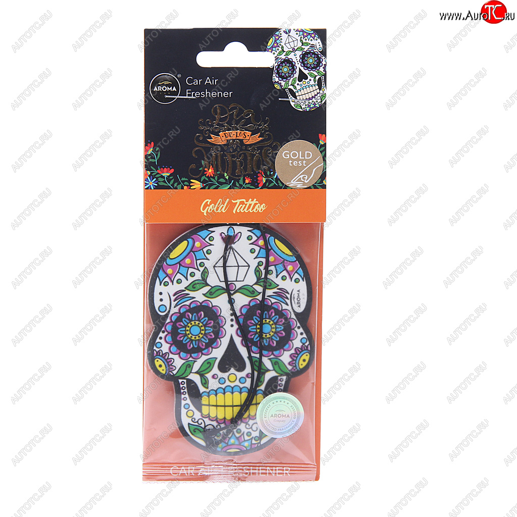 157 р. Ароматизатор подвесной пластина (gold tatoo) Dia De Los Muertos AROMA CAR AROMA CAR 83117  с доставкой в г. Керчь