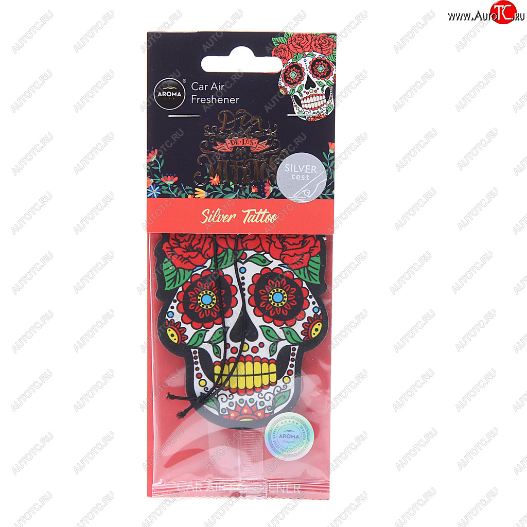 157 р. Ароматизатор подвесной пластина (silver tatoo) Dia De Los Muertos AROMA CAR AROMA CAR 83118  с доставкой в г. Керчь