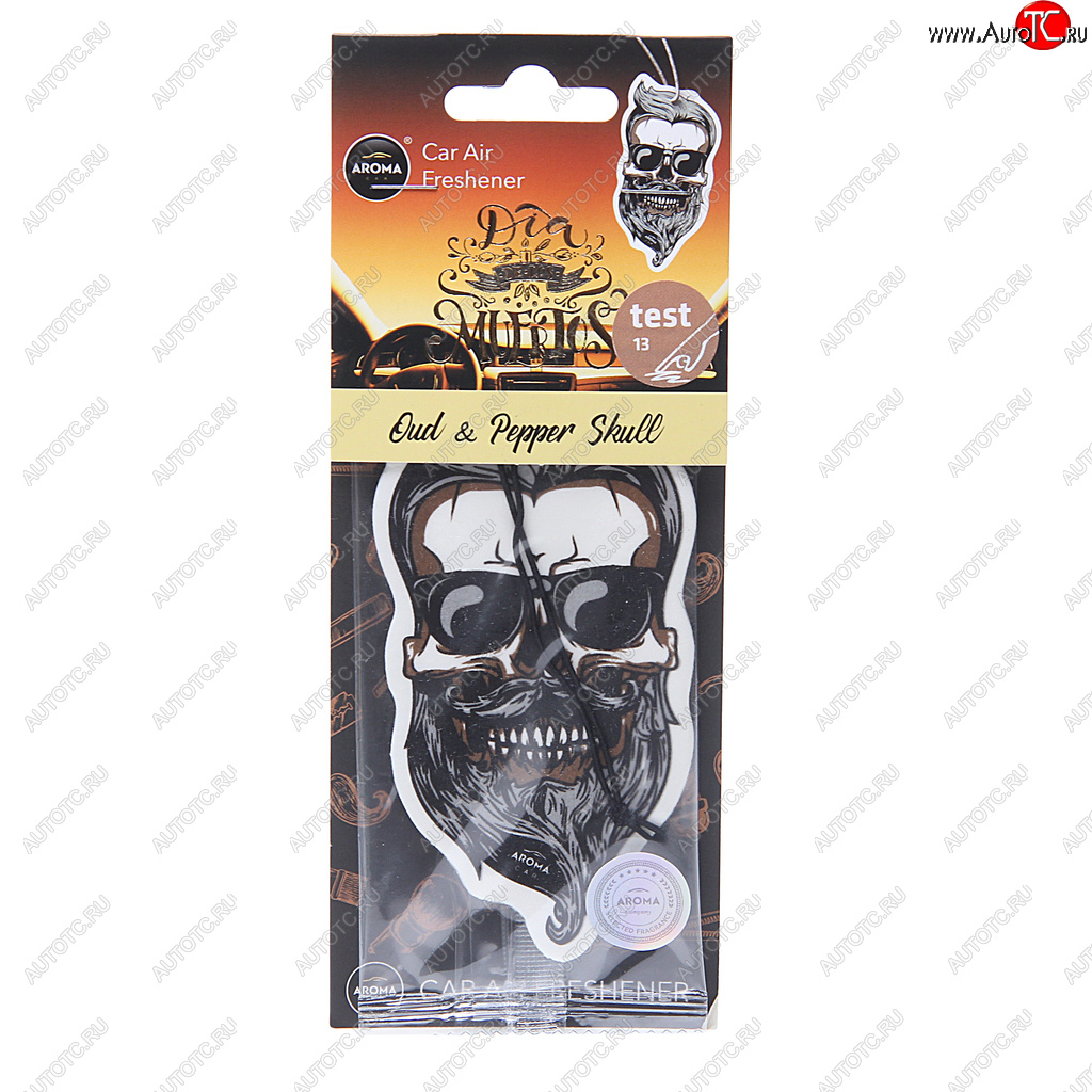 157 р. Ароматизатор подвесной пластина (oud& pepper skull) Dia De Los Muertos AROMA CAR AROMA CAR 83120  с доставкой в г. Керчь