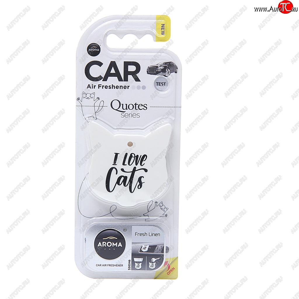 297 р. Ароматизатор на дефлектор полимерный (fresh linen) Quotes Cat AROMA CAR AROMA CAR 83195  с доставкой в г. Керчь
