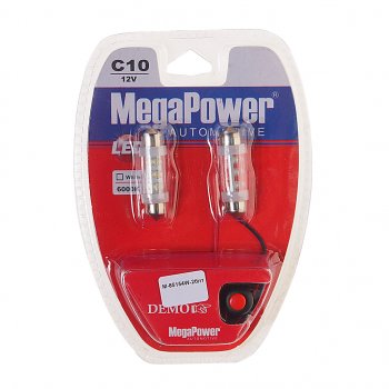 231 р. Лампа светодиодная 12V C10W SV8.5-8 39мм 6000K 6 светодиодов блистер (2шт.) с тестером MEGAPOWER MEGAPOWER-AUTOMOTIVE 85154w-2блт  с доставкой в г. Керчь. Увеличить фотографию 1