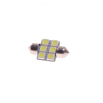 72 р. Лампа светодиодная 12V C10W SV8.5-8 31мм 6000K двухцокольная 6 светодиодов MEGAPOWER MEGAPOWER-AUTOMOTIVE 85174w  с доставкой в г. Керчь. Увеличить фотографию 1