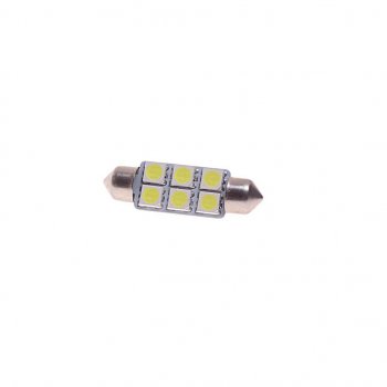78 р. Лампа светодиодная 12V C10W SV8.5-8 39мм 6000K двухцокольная 6 светодиодов MEGAPOWER MEGAPOWER-AUTOMOTIVE 85181w  с доставкой в г. Керчь. Увеличить фотографию 1
