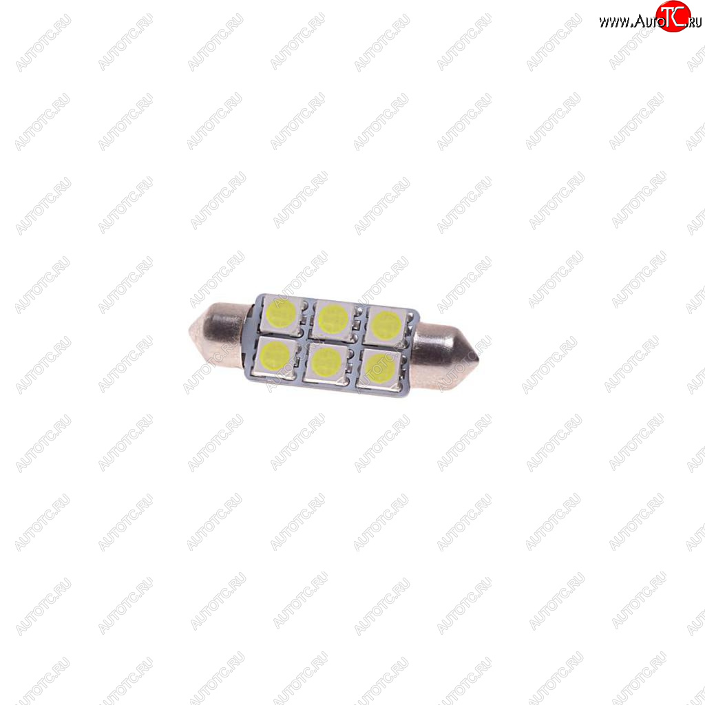 78 р. Лампа светодиодная 12V C10W SV8.5-8 39мм 6000K двухцокольная 6 светодиодов MEGAPOWER MEGAPOWER-AUTOMOTIVE 85181w  с доставкой в г. Керчь
