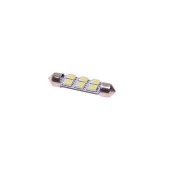 94 р. Лампа светодиодная 12V C10W SV8.5-8 41мм 6000K двухцокольная 6 светодиодов MEGAPOWER MEGAPOWER-AUTOMOTIVE 85182w  с доставкой в г. Керчь. Увеличить фотографию 1