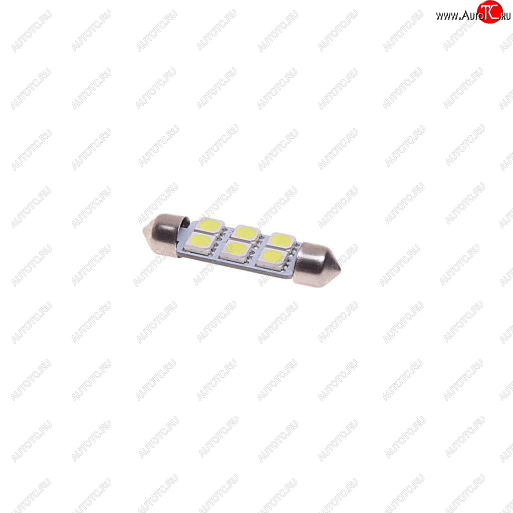 94 р. Лампа светодиодная 12V C10W SV8.5-8 41мм 6000K двухцокольная 6 светодиодов MEGAPOWER MEGAPOWER-AUTOMOTIVE 85182w  с доставкой в г. Керчь