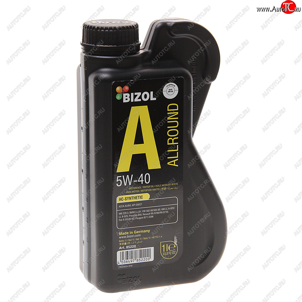 1 299 р. Масло моторное ALLROUND 5W40 синт.1л BIZOL BIZOL 85220  с доставкой в г. Керчь