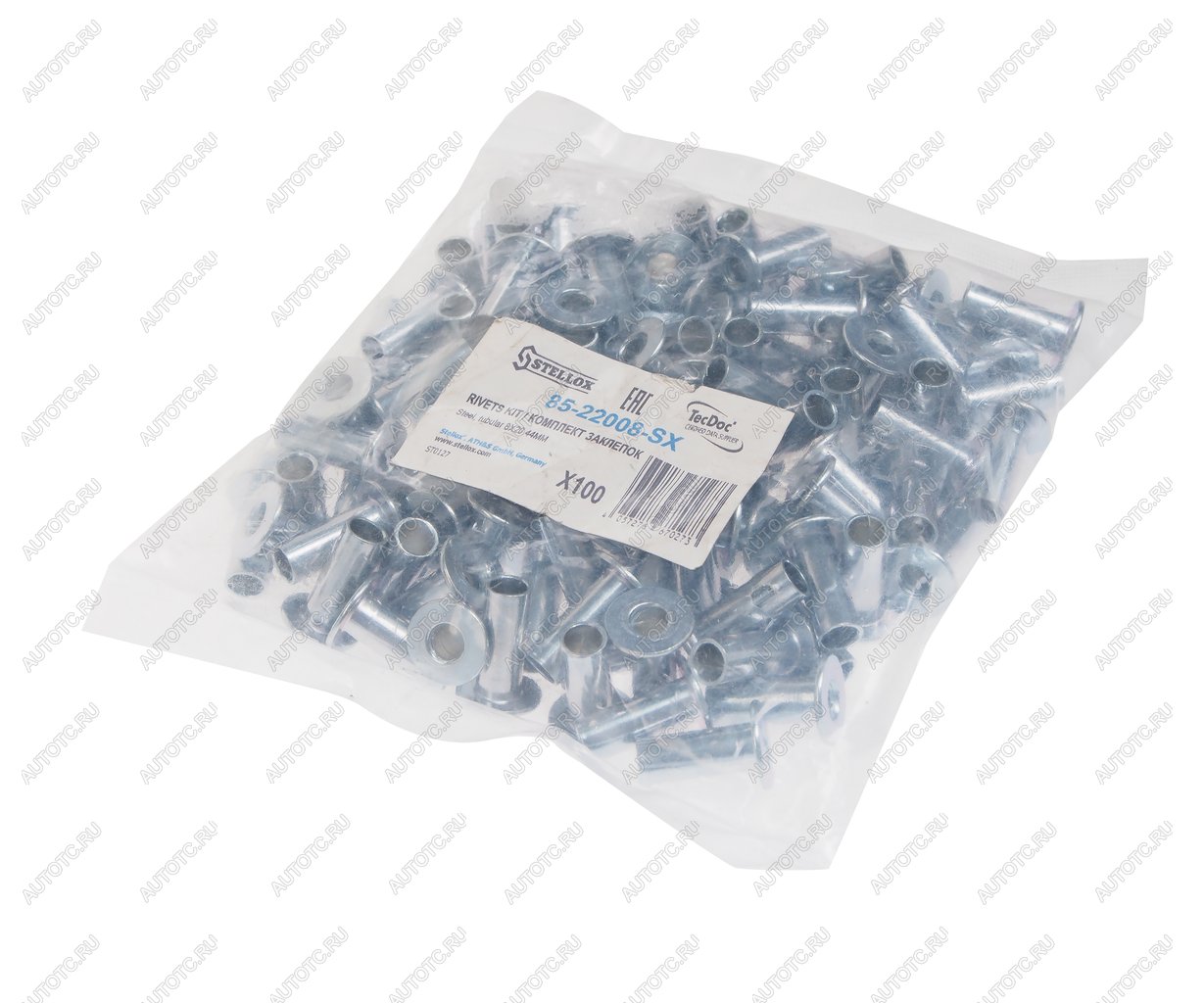 949 р. Заклепка тормозных накладок (8х20мм) трубчатая (100шт.) STELLOX STELLOX 85-22008-sx  с доставкой в г. Керчь