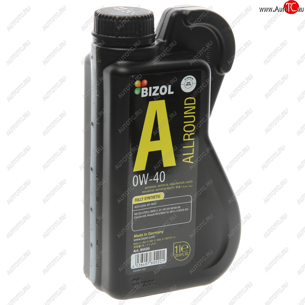 1 559 р. Масло моторное ALLROUND 0W40 синт.1л BIZOL BIZOL 85520  с доставкой в г. Керчь