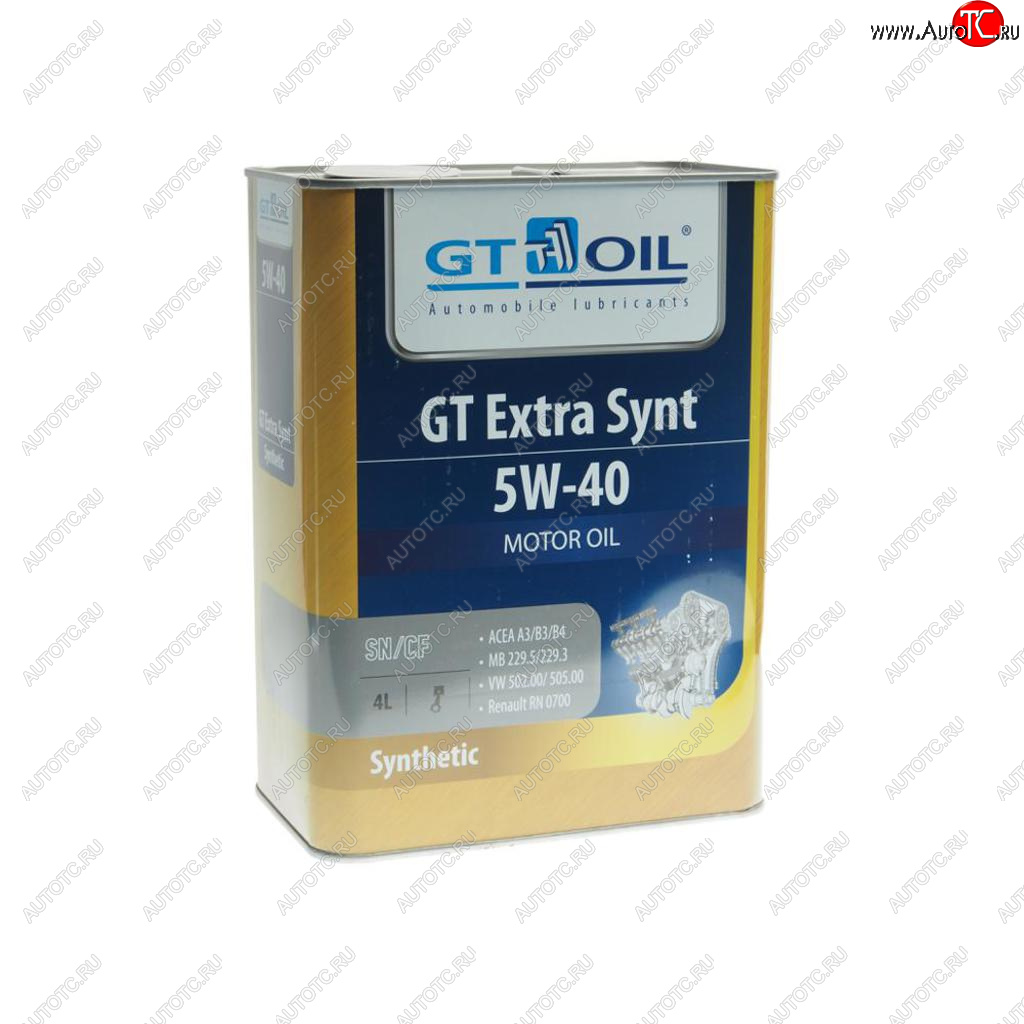 4 299 р. Масло моторное GT EXTRA SYNT API SNCF 5W40 синт.4л GT OIL GT OIL 8809059407417  с доставкой в г. Керчь