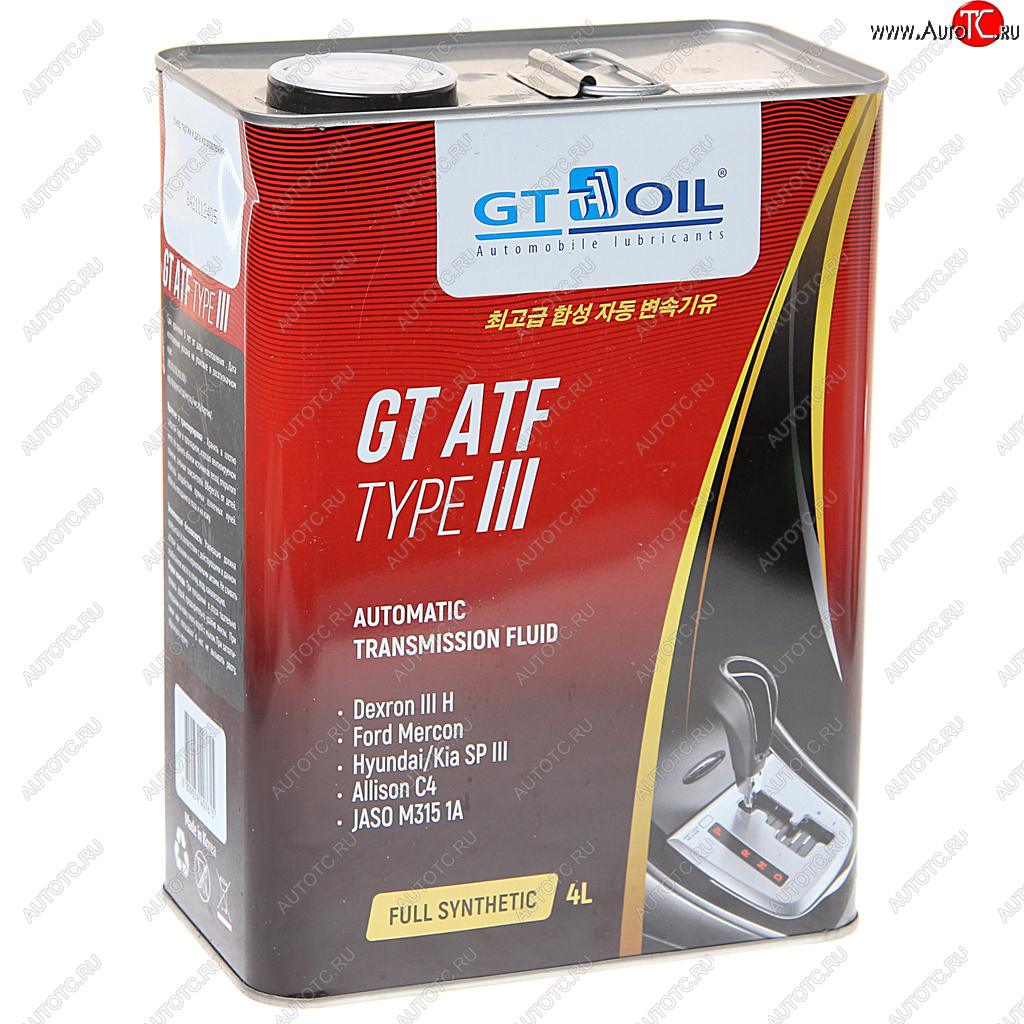 3 699 р. Масло трансмиссионное GT ATF TYPE III 4л GT OIL GT OIL 8809059407615  с доставкой в г. Керчь