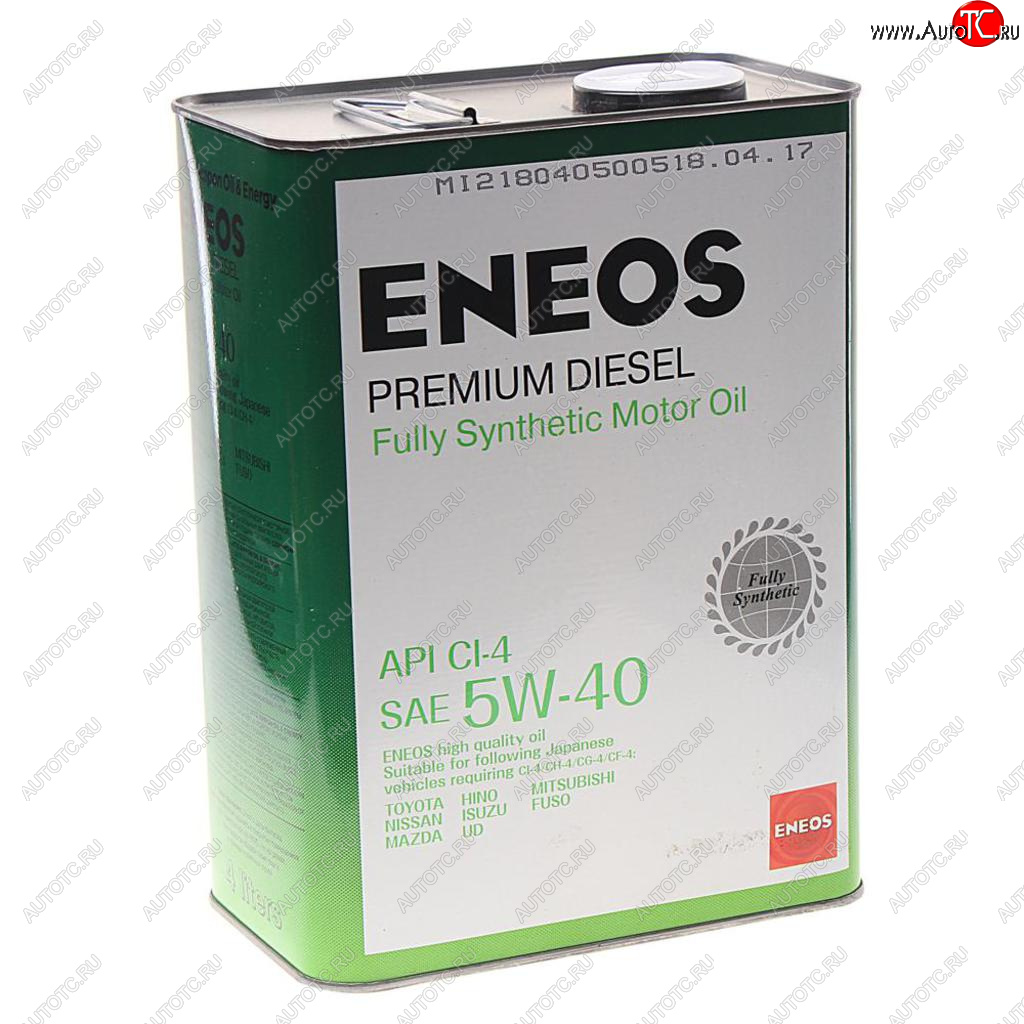 4 099 р. Масло дизельное Premium DIESEL CI-4 5W40 синт.4л ENEOS ENEOS 8809478943077  с доставкой в г. Керчь
