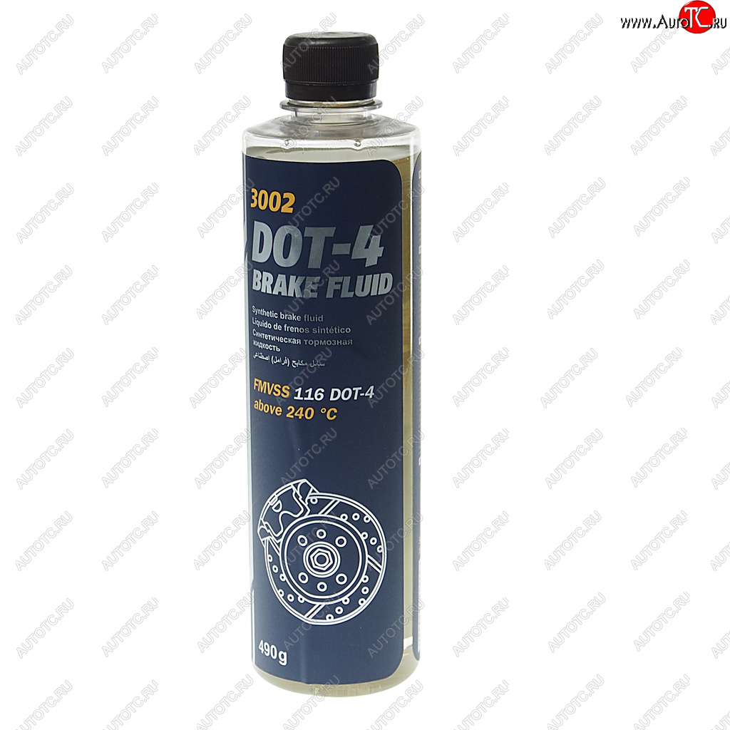 221 р. Жидкость тормозная DOT-4 3002 490г MANNOL MANNOL 8942  с доставкой в г. Керчь