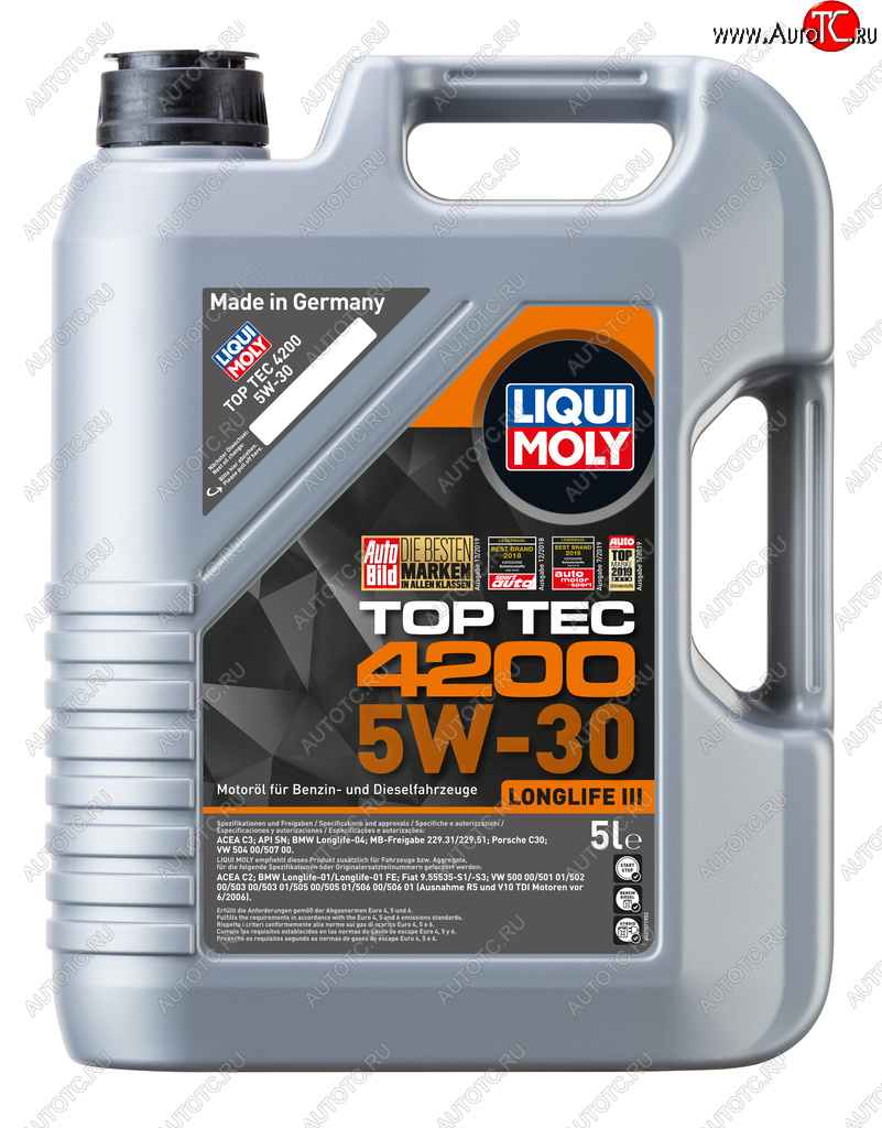 9 299 р. Масло моторное TOP TEC 4200 5W30 синт.5л LIQUI MOLY LIQUI MOLY 8973  с доставкой в г. Керчь