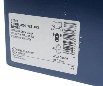 2 449 р. Колодки тормозные передние (4шт.) BOSCH Peugeot 308 T7 хэтчбек 5 дв. дорестайлинг (2007-2011)  с доставкой в г. Керчь. Увеличить фотографию 3