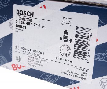 3 399 р. Колодки тормозные задние барабанные 4шт. BOSCH Hyundai Elantra HD (2006-2011)  с доставкой в г. Керчь. Увеличить фотографию 4