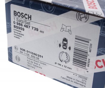 3 499 р. Колодки тормозные задние барабанные 4шт. BOSCH Mitsubishi Lancer 10 CY седан дорестайлинг (2007-2010)  с доставкой в г. Керчь. Увеличить фотографию 4