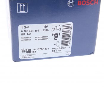 4 999 р. Колодки тормозные передние (4шт.) BOSCH Mercedes-Benz GLK class X204 дорестайлинг (2008-2012)  с доставкой в г. Керчь. Увеличить фотографию 4
