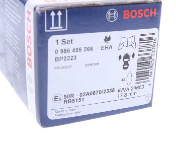 3 099 р. Колодки тормозные передние (4шт.) BOSCH Peugeot 308 T7 универсал дорестайлинг (2007-2011)  с доставкой в г. Керчь. Увеличить фотографию 4