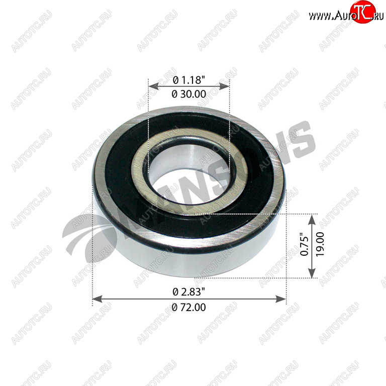 499 р. Подшипник VOLVO F10,F12 маховика MANSONS MANSONS 900.483 MANSONS 900.483  с доставкой в г. Керчь