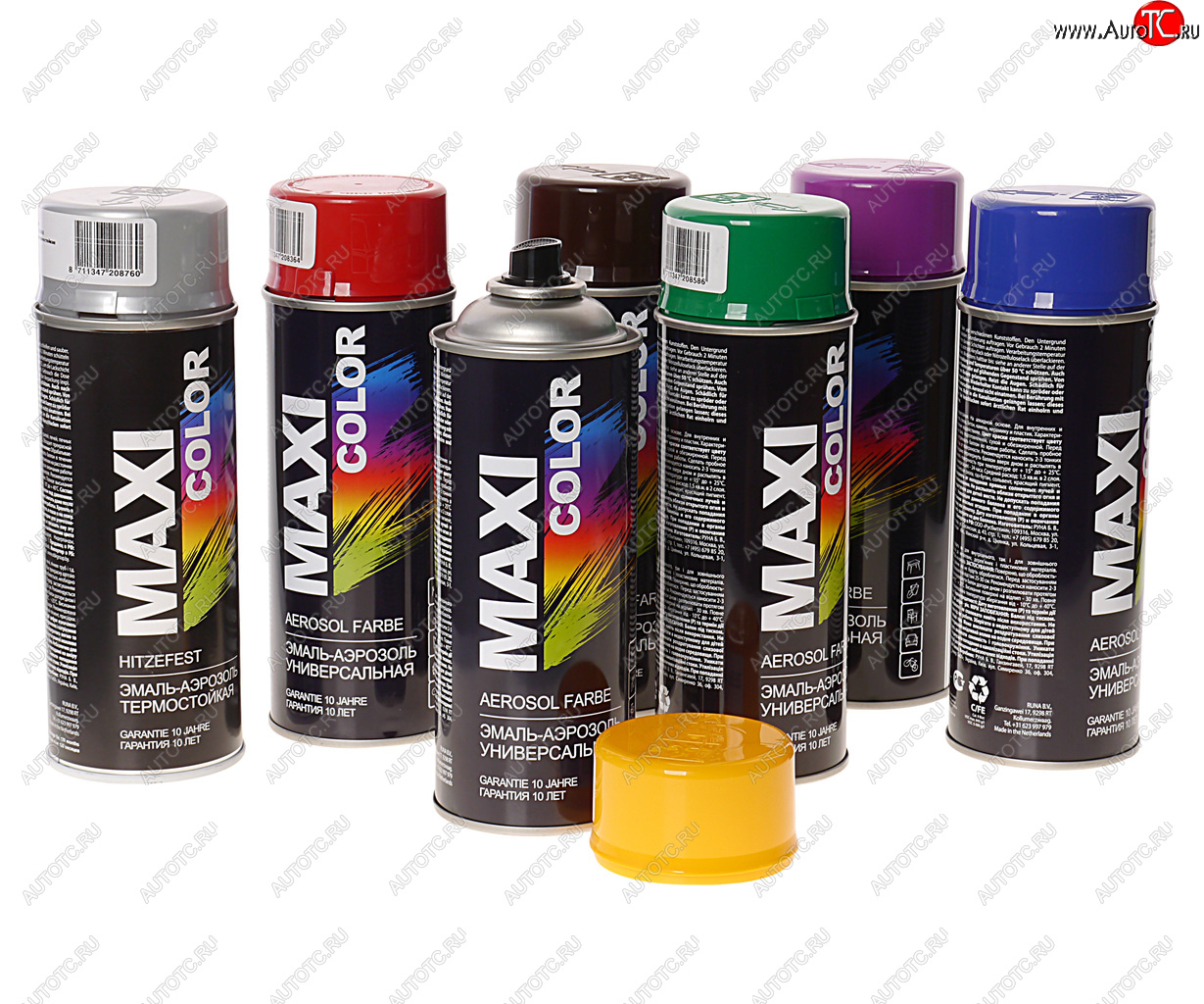 399 р. Краска черная глянцевая аэрозоль 400мл MAXI COLOR MAXI COLOR 9005mx  с доставкой в г. Керчь
