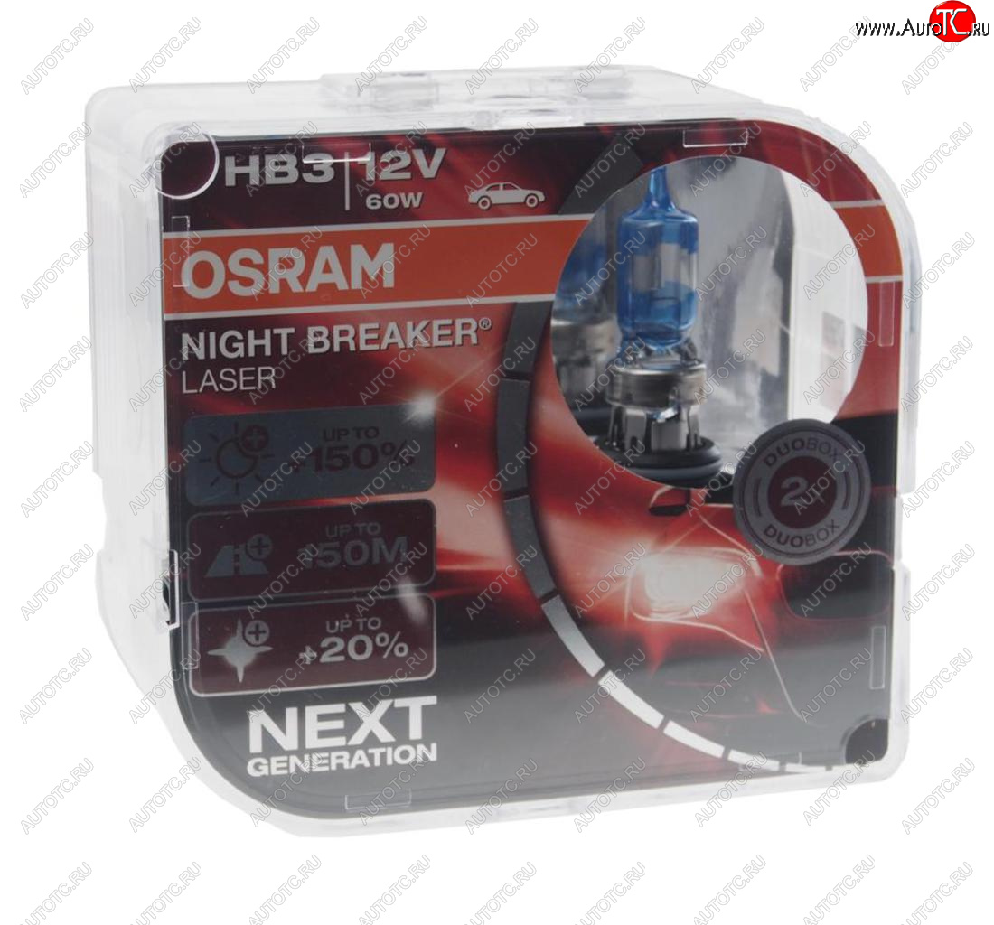 3 989 р. Лампа 12V HB3 60W P20d +150% 3800K бокс (2шт.) Night Breaker Laser OSRAM OSRAM 9005nl2(euro)  с доставкой в г. Керчь