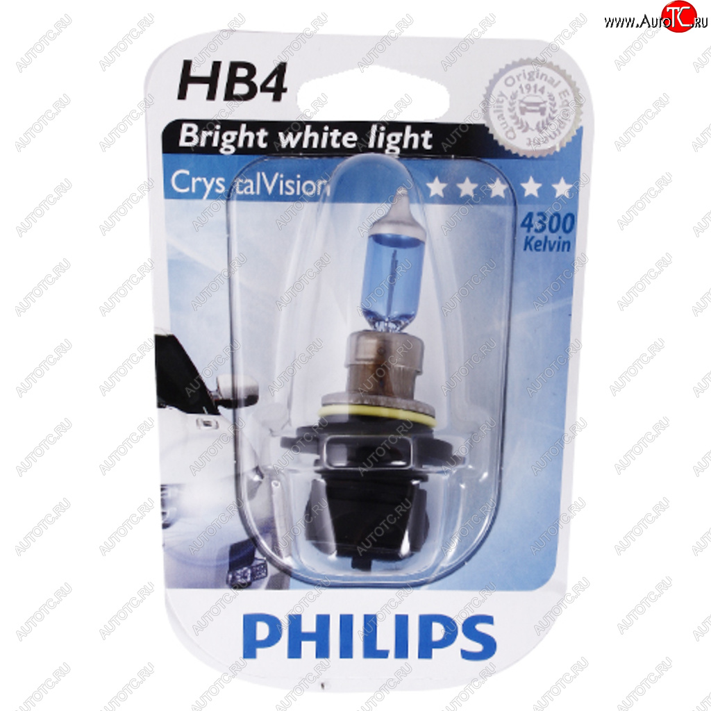 1 949 р. Лампа 12V HB4 52W P22d 4300K блистер (1шт.) Crystal Vision PHILIPS PHILIPS 9006cvb1  с доставкой в г. Керчь