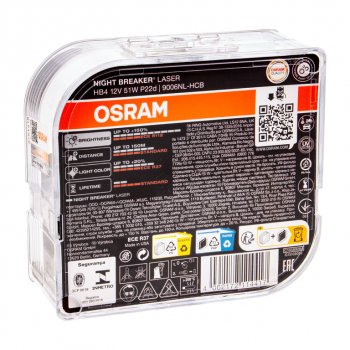 4 199 р. Лампа 12V HB4 51W P22d +150% 3950K бокс (2шт.) Night Breaker Laser OSRAM OSRAM 9006nl2(euro)  с доставкой в г. Керчь. Увеличить фотографию 2