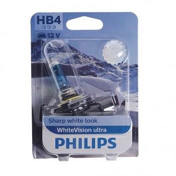 1 989 р. Лампа 12V HB4 51W P22d блистер (1шт.) White Vision Ultra PHILIPS PHILIPS 9006wvuбл  с доставкой в г. Керчь. Увеличить фотографию 1