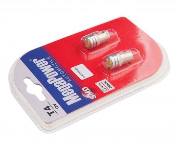 294 р. Лампа светодиодная 12V T4W BA9s 6000K блистер (2шт.) MEGAPOWER MEGAPOWER-AUTOMOTIVE 90134w-2бл  с доставкой в г. Керчь. Увеличить фотографию 2