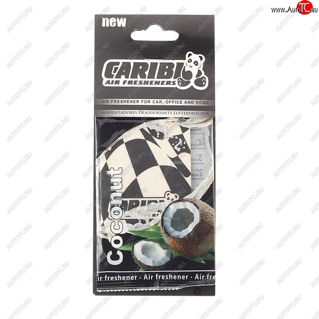 93 р. Ароматизатор подвесной пластина (кокос) Formula-1 CARIBI CARIBI 91527  с доставкой в г. Керчь