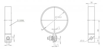 599 р. Хомут глушителя MAN (d=120.5) (цинк) E-line DINEX DINEX 99720  с доставкой в г. Керчь. Увеличить фотографию 3