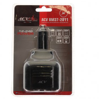 240 р. Разветвитель прикуривателя 2-х гнездовой 2 USB ACV RM37-2011 АвтоВАЗ ACV 99999037201116  с доставкой в г. Керчь. Увеличить фотографию 3