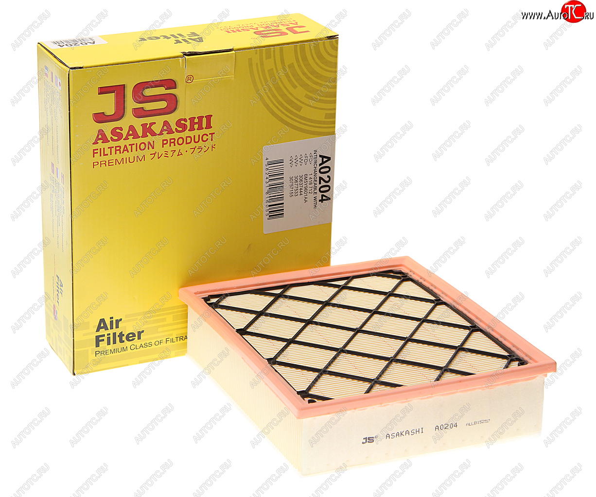 1 539 р. Фильтр воздушный FORD Focus (05-08),Mondeo (07-) VOLVO S40,S80,V50,V70 (07-) JS ASAKASHI JS ASAKASHI a0204  с доставкой в г. Керчь