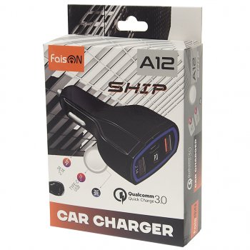 459 р. Устройство зарядное в прикуриватель 2USB 12V FAISON FAISON a12 ship black FAISON a12 ship black  с доставкой в г. Керчь. Увеличить фотографию 3