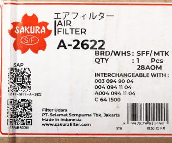 10 849 р. Фильтр воздушный MERCEDES Actros (квадратный) SAKURA SAKURA a2622  с доставкой в г. Керчь. Увеличить фотографию 5